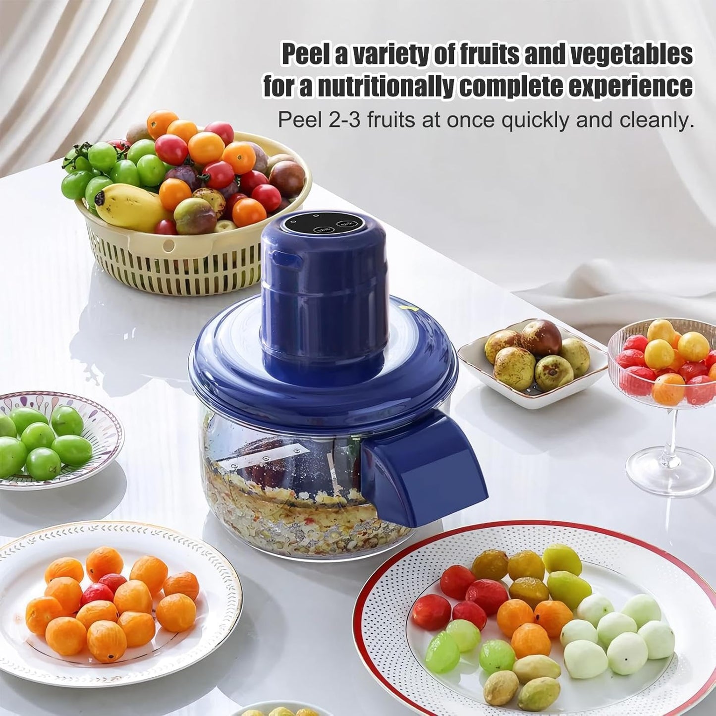 Automatic Garlic & Fruit Peeler Machine – Rechargeable Electric Skin Remover for Garlic, Grapes, Tomatoes, and Cherries