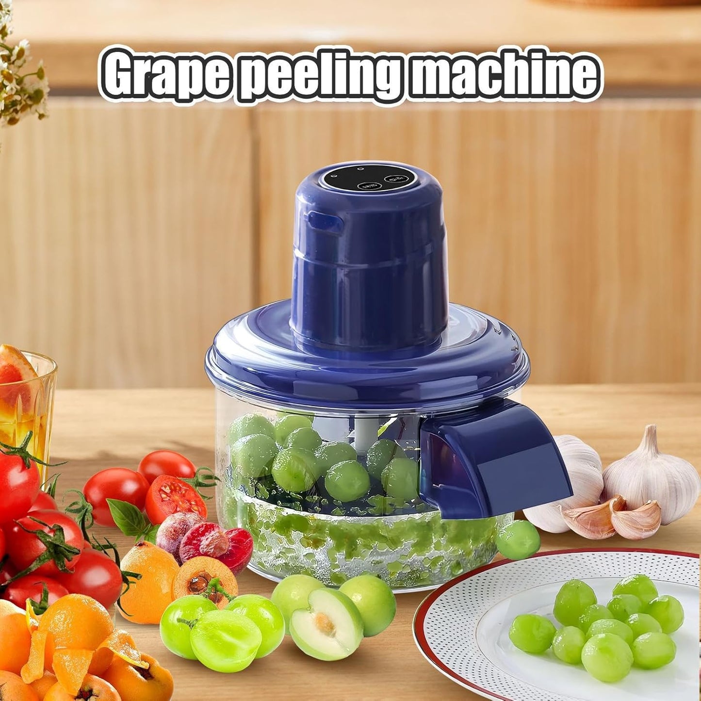 Automatic Garlic & Fruit Peeler Machine – Rechargeable Electric Skin Remover for Garlic, Grapes, Tomatoes, and Cherries