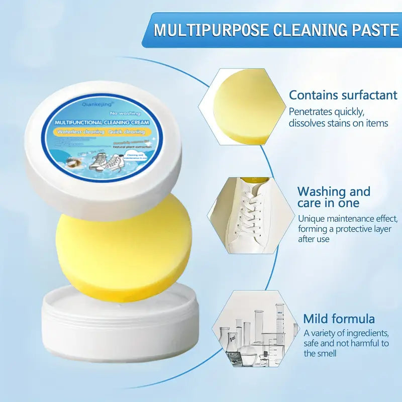 White Shoe Cleaning Paste – Whitening & Stain Remover for Shoes, Leather, Bags & Car Interiors